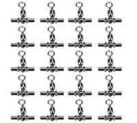 Alomejor 20pcs Connettore Girevole da Pesca in Rame Girevole a Croce a Forma di Gru Girevole a Forma di T con Ghiera a Scatto Connettore a Gancio(2/0#)