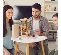 Alomejor 3 in 1 Gioco da Tavolo in Legno, Timano e Giocattolo di Apprendimento in Plastica con Dadi, abilità di Conteggio Adatte a Ragazzi e Ragazze di età Compresa tra 3,4,5,6,7,8