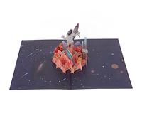 Alomejor 3D Birthday Card with Spaceman Design,厚纸质 | Simpatica grafica da astronauta, perfetta per i bambini, include busta e sorpresa pop-up