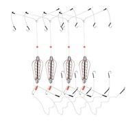 Alomejor 4 Pezzi Gabbie per Esche da Pesca Mare e Fiume, Trappola Cestello con Ganci in Rame per Pesca Sportiva, Set Esche Pesca Bait Cages Fishing Trap