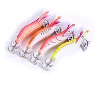 Alomejor 4pcs Luminoso gamberetti Esche da Pesca in plastica Morbida Esche Artificiali Luminoso gamberetti Esche Squid Jigging gamberetto Esca