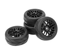 Alomejor 4pcs Rc Pneumatica in Gomma Frecce Nere Modello Racing Pneumatici Adatti per Hsp Hpi 9068-6081 1/10 Auto da Corsa su Strada