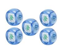 Alomejor 5 PC Mahjong Direzione del Dobbeltones Portic Plastic Bol Dice per Giochi da Tavolo da casinò e Giocatori Mahjong (Blu trasparente)
