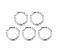 Alomejor 5 Pezzi Anelli Rotondi in Acciaio Inossidabile Liscio O-Ring Saldato per Cintura da Campeggio, Guinzagli per Cani, Hardware(3 * 15mm) Canottaggio