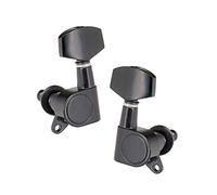Alomejor 6 Piroli per Accordatura di Corde per Chitarra, Teste di Macchine Sigillate Professionali 3 Set Sinistro 3 Destro con Hardware di Montaggio, per Chitarra Elettrica (BLACK)