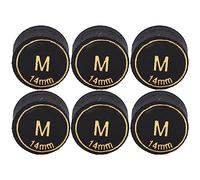 Alomejor 6 Punte per Stecca da Biliardo da 14 Mm Sostitutive Punte per Stecca da Biliardo Nere Multistrato Professionali per Stecche da Biliardo (M)