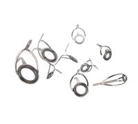 Alomejor 9 Pezzi Robusto Kit di Riparazione Punta Canna da Pesca Guide in Metallo Ceramica Facile Manutenzione, Kit di Sostituzione Occhielli Canna da Pesca per Gli Amanti della