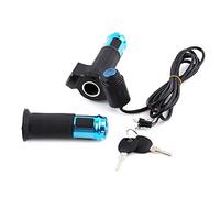 Alomejor Acceleratore per Bici Elettriche con Display LED, Manopola Acceleratore Ergonomica per Scooter e Monopattini Elettrici, Grip Blu per Manubrio