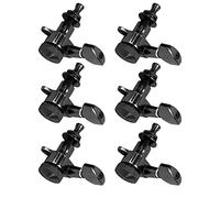 Alomejor Accordatori per Chitarra con Bloccaggio, Corde Durevoli Sigillate, Picchetti per Accordatura per Chitarre Elettriche Acustiche, Lega Nera, 6 Accordatori per Chitarra con Bloccaggio, 6 Viti