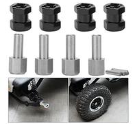 Alomejor Adattatore Esagonale RC Driver per Ruota di Estensione Durevole per D90 AX10 CC01 SCX10, Bulloni da 4" (BLACK)