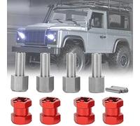 Alomejor Adattatore Esagonale RC Driver per Ruota di Estensione Durevole per D90 AX10 CC01 SCX10, Bulloni da 4" (rosso)