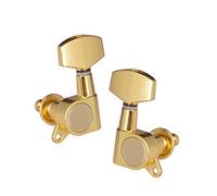 Alomejor Alomejor Pioli per Chitarra, Meccaniche Sigillate con Ingranaggi in Lega 6 Pezzi 3L3R con Viti/Dadi per Sostituzione Chitarra Elettrica (GOLD)