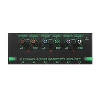 Alomejor Amplificatore per Cuffie Amplificatore per Cuffie Stereo a 6 in Metallo con Controllo del Volume Indipendente Distribuzione a Basso Rumore per Musicisti da Palco in Studio in Sala di