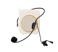 Alomejor Amplificatore Vocale con Microfono Auricolare, Amplificatore Portatile, per Altoparlante della Guida Turistica Dell'insegnante (WHITE)