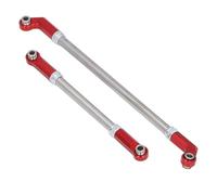 Alomejor Asta di collegamento dello sterzo servo RC in lega di alluminio, barra di accoppiamento da 90 mm con supporto per testa a sfera da 7,5 mm per auto di controllo (rosso)