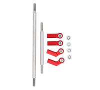 Alomejor Asta di collegamento sterzo RC, 90 mm, con supporto testa a sfera da 7,5 mm, kit di aggiornamento per cingoli RC (rosso)