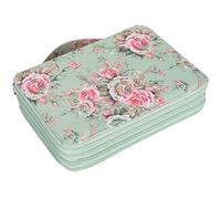 Alomejor Astuccio per Matite con Cerniera a 4 Strati con Stampa Rosa da 200 Slot per Studenti D'arte, Tasca Portaoggetti per Cancelleria in Materiale Leggero, 8,1 X 11 X 2,8 Pollici (Rosa su sfondo