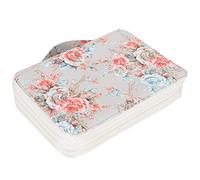 Alomejor Astuccio per Matite con Cerniera a 4 Strati con Stampa Rosa da 200 Slot per Studenti D'arte, Tasca Portaoggetti per Cancelleria in Materiale Leggero, 8,1 X 11 X 2,8 Pollici (Rosa cachi)