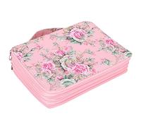 Alomejor Astuccio per Matite con Cerniera a 4 Strati con Stampa Rosa da 200 Slot per Studenti D'arte, Tasca Portaoggetti per Cancelleria in Materiale Leggero, 8,1 X 11 X 2,8 Pollici (fondazione rosa)