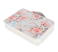 Alomejor Astuccio per Matite con Cerniera a 4 Strati con Stampa Rosa da 200 Slot per Studenti D'arte, Tasca Portaoggetti per Cancelleria in Materiale Leggero, 8,1 X 11 X 2,8 Pollici (Rosa cachi)