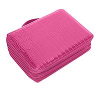 Alomejor Astuccio per Matite di Grande capacità con 252 Scomparti per Artisti, Studenti e Professionisti, per Penne con Cerniera a 5 Strati per Organizzare Penne e Matite, Materiale PU (Rosa rossa)