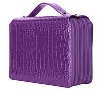 Alomejor Astuccio per Matite di Grande capacità con 252 Scomparti per Artisti, Studenti e Professionisti, per Penne con Cerniera a 5 Strati per Organizzare Penne e Matite, Materiale PU (PURPLE)