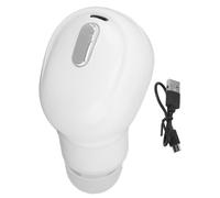 Alomejor Auricolare Bluetooth Singolo Senza Fili in Plastica Mini Auricolare Bluetooth Invisibile 5.0 CVC8.0 Riduzione del Rumore 80mAh per Sport, Lavoro, Pendolarismo (WHITE)