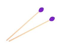 Alomejor Bacchette per Percussioni con Testa in Lana per Musicisti Intermedi, Accessori per Marimba Morbidi per Musicisti, 1 Paio di Manici in Faggio Verde (PURPLE)