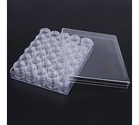 Alomejor Barattoli Contenitori Contenitori per Gioielli in Plastica Trasparente per Nail Art, Custodie Rotonde da 30 Pezzi con Scatola Portatile Ideali per Orecchini e Anelli