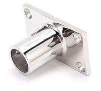 Alomejor Base Stanchion in Acciaio Inossidabile, Confezione da 2 Corrimano Rettangolare per Barche Marine a 90 Gradi con Lucidatura Super a Specchio, per Yacht Barche in Vetroresina (22MM)