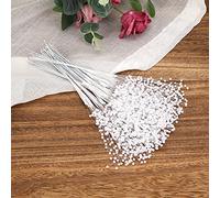 Alomejor Bastoncini di Filo di Perle Indossabili Fai-da-te - 100 Pezzi di Filo di Perle in ABS per Decorazioni per Feste di Matrimonio, Decorazioni Floreali in Argento/bianco/oro (WHITE)
