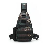 Alomejor Borsa a Tracolla, Borsa a Tracolla Sul Petto in Tela Impermeabile con Scomparti Multipli e Regolabile, per Pesca Ciclismo Viaggi Pendolarismo Quotidiano Uomini D (Mimetico)