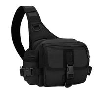 Alomejor Borsa a Tracolla in Nylon Zaino Impermeabile per Pesca Escursionismo Campeggio Uomini e Donne 11,02x7,09x4,72 Pollici (BLACK)