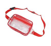 Alomejor Borsa a Tracolla Trasparente, Pettorale in PVC Trasparente Resistente All'acqua con Cinturino Traspirante Regolabile, per Concerti Sportivi, Viaggi, Palestra, Spiaggia, (rosso)