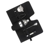 Alomejor Borsa da Trasporto per Set da Cocktail Portatile in Tela per Kit Barista Mixology Professionale da Campeggio All'aperto (BLACK)