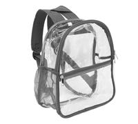 Alomejor Borsa Impermeabile Resistente per Zaino Trasparente con Cerniera in PVC Trasparente per Scuola, Viaggi, Uso Quotidiano 11,5 X 6 X 12 Pollici (GREY)
