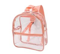 Alomejor Borsa Impermeabile Resistente per Zaino Trasparente con Cerniera in PVC Trasparente per Scuola, Viaggi, Uso Quotidiano 11,5 X 6 X 12 Pollici (PINK)