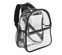 Alomejor Borsa Impermeabile Resistente per Zaino Trasparente con Cerniera in PVC Trasparente per Scuola, Viaggi, Uso Quotidiano 11,5 X 6 X 12 Pollici (BLACK)