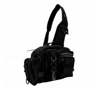 Alomejor Borsa per Attrezzatura da Pesca, Borsa da Pesca in Tessuto Oxford 600D 21 X 10 X 37 Cm, Custodia Impermeabile con Tracolla Regolabile per Ami da Esca e Pescatori all'aperto (BLACK)