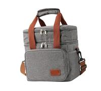 Alomejor Borsa per il Pranzo Isolata a Tenuta Stagna a Doppio Piano con Tracolla Regolabile per Viaggi in Campeggio in Spiaggia (GRAY)