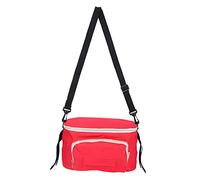 Alomejor Borsa per Passeggino Multifunzionale con Design a Rete Indipendente, Organizer Portatile da Appendere per la Mamma, Rosa Rossa, 12,6x6,3x7,3 Pollici (con cinghie)