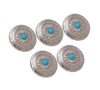 Alomejor Bottoni a Vite Turchese Blu Fiore Argento di Facile Installazione per Progetti in Pelle