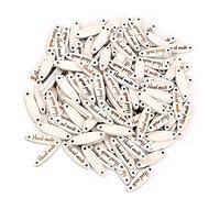Alomejor Bottoni Ovali Delicati in Legno per Cucito, Scrapbooking, Artigianato Fai da Te, 100 Pezzi, Bottoni con Etichetta Fatti a Mano per Artigianato