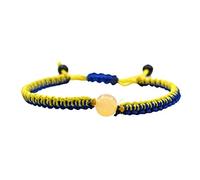 Alomejor Bracciale Ucraina da 2 Pezzi con Perline di Quarzo Giallo Blu, Gioielli con Bandiera Ucraina Fatti a Mano Regolabili per la Meditazione Yoga, Materiali di Prima qualità (