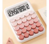 Alomejor Calcolatrice Elegante e Carina con Pulsanti Grandi, Display Trasparente a 12 Cifre per Ufficio Contabile per Studenti, Plastica Rossa, Dimensioni 6,3x4,53x1,18 Pollici (PINK)
