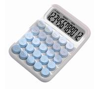 Alomejor Calcolatrice Elegante e Carina con Pulsanti Grandi, Display Trasparente a 12 Cifre per Ufficio Contabile per Studenti, Plastica Rossa, Dimensioni 6,3x4,53x1,18 Pollici (BLUE)