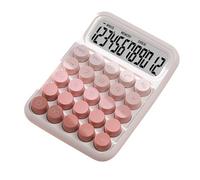 Alomejor Calcolatrice Elegante e Carina con Pulsanti Grandi, Display Trasparente a 12 Cifre per Ufficio Contabile per Studenti, Plastica Rossa, Dimensioni 6,3x4,53x1,18 Pollici (PINK)