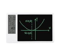 Alomejor Calendario Elettronico da Tavolo con Display di Temperatura e umidità per Uso Ufficio, Lavagna da 9,5" con Funzione di Allarme, Design Sostenibile (WHITE)
