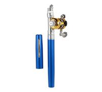 Alomejor Canna da Pesca con Penna, Mini Canna Telescopica Portatile, Lega di Alluminio, Lunghezza Chiusa 8,1 Pollici, Perfetta per la e la Pesca Sul Ghiaccio (BLUE)