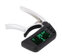Alomejor Capotasto per Chitarra, Accordatore per Capotasto per Chitarra 2 in 1 in Lega e Plastica con Display LCD per Musicisti di Ukulele Classico Elettrico Acustico
